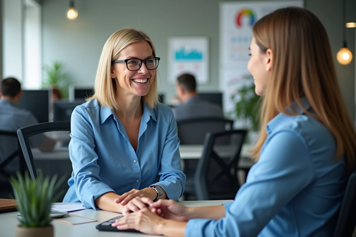 Femme en ressources humaines présentant un portail d