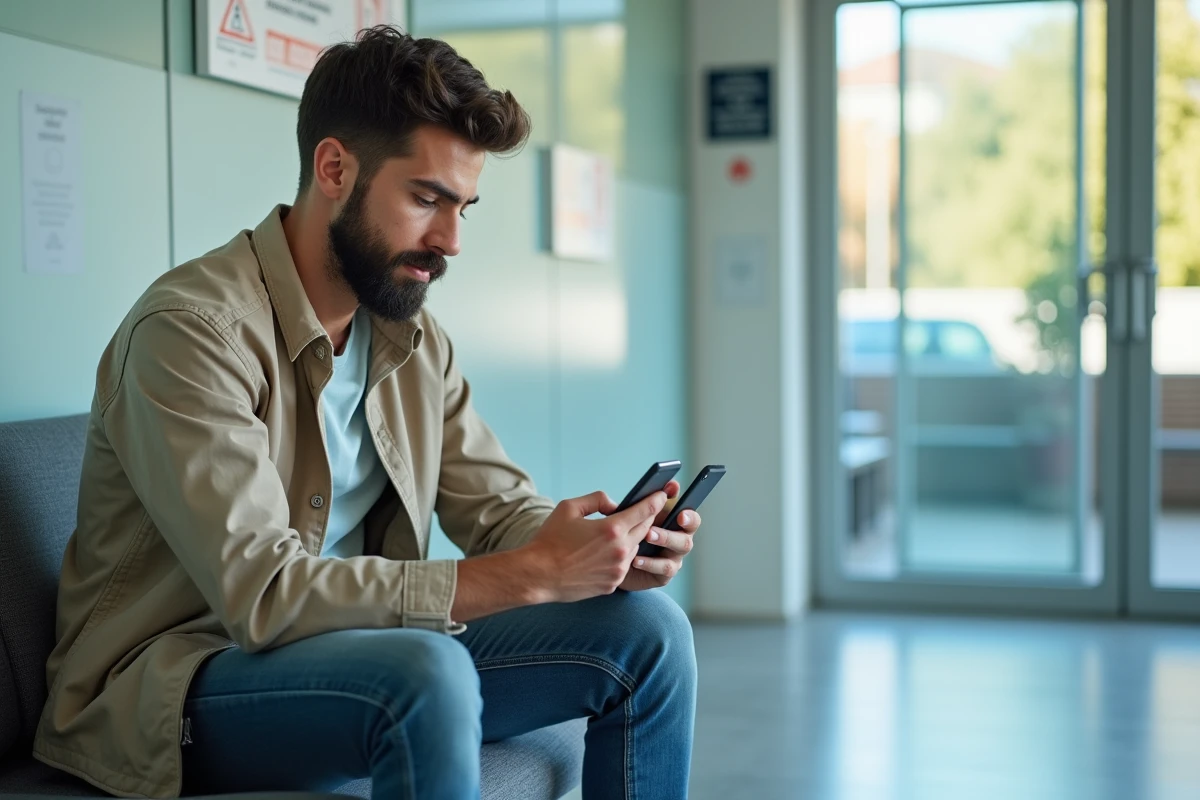Jeune homme dans une salle d